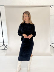 Baby It's Cold Outside Sweater Skirt - Black
