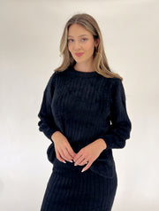 Baby It's Cold Outside Sweater Top - Black