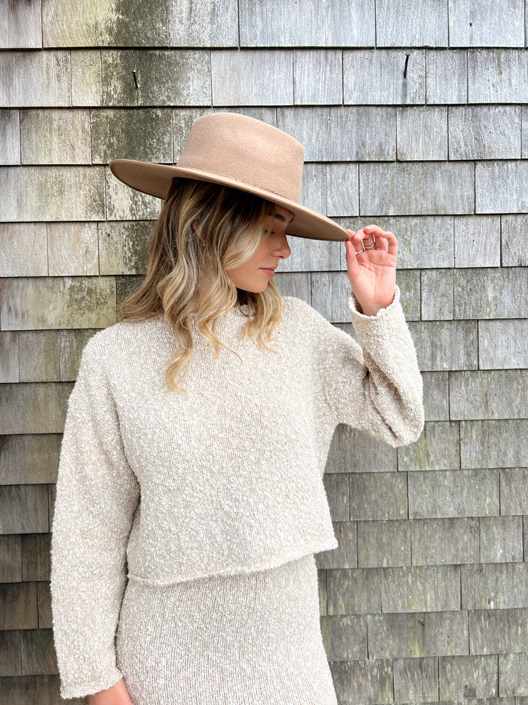 Falling For You Sweater Top - Cream/Tan