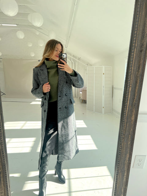 Holiday in The City Herringbone Coat