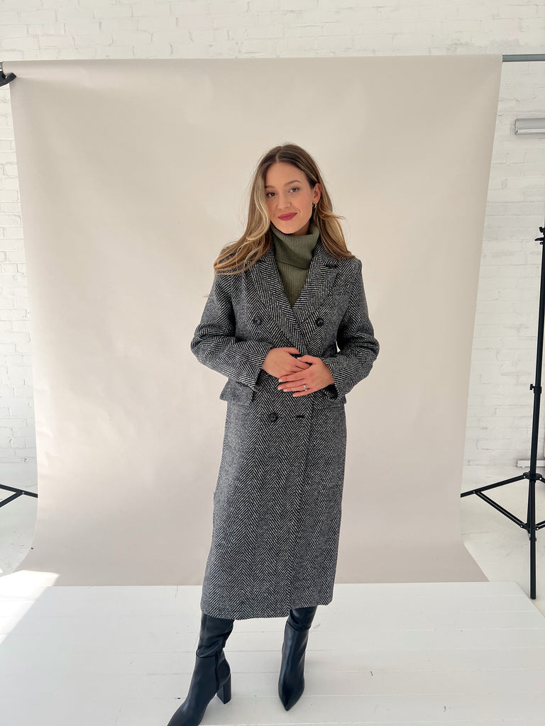 Holiday in The City Herringbone Coat – ShopTheCue