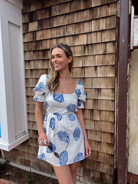 Seashell Shore Open Back Mini Dress