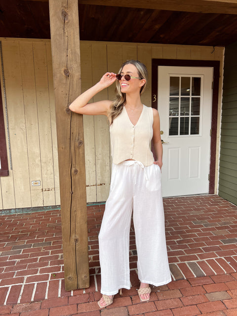 Long Live Gauze Pant - White