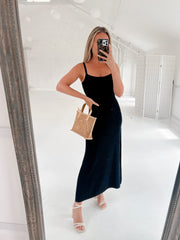 Derby Day Knit Midi Dress Black