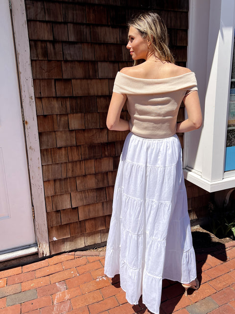 Dreaming of Linen Maxi Skirt - Off White