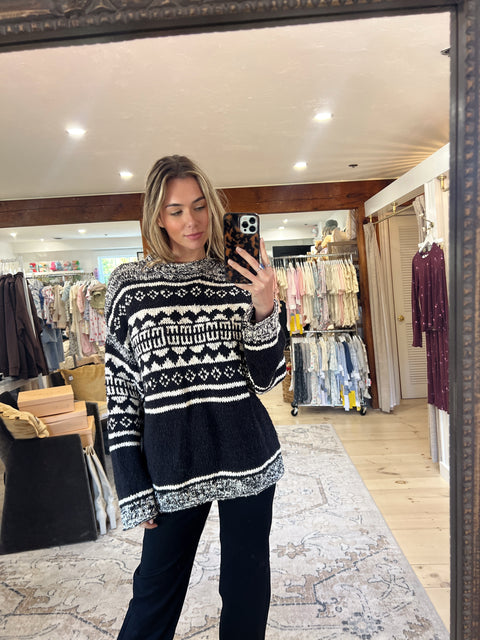 Dani Pattern Sweater in Black Combo