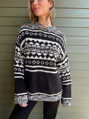 Dani Pattern Sweater in Black Combo