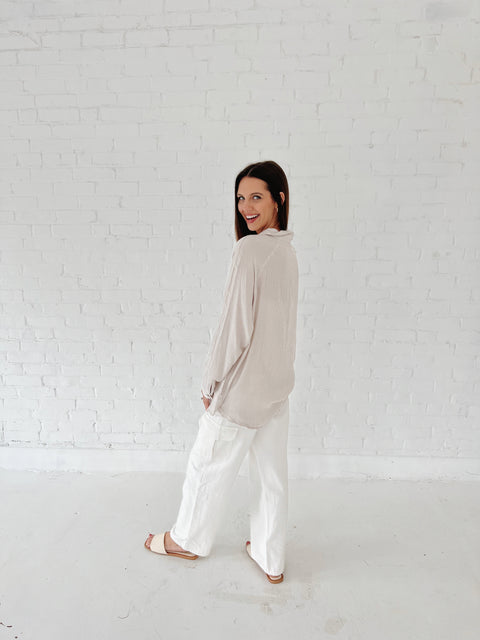 Watching Waves Button Down