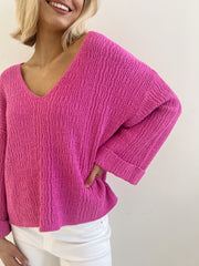 Coastal Cut Sweater Pink