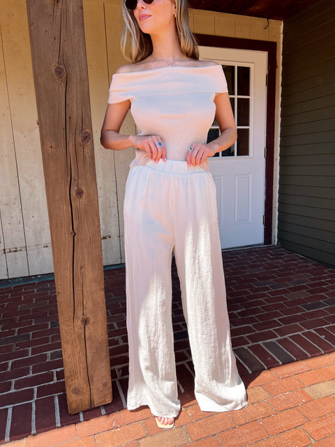 Floating on Linen Bottoms - Off White
