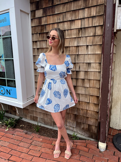 Seashell Shore Open Back Mini Dress