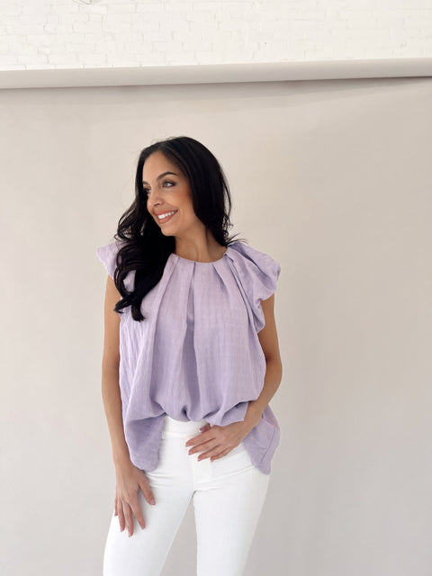 Brighten Up Blouse - LAVENDAR