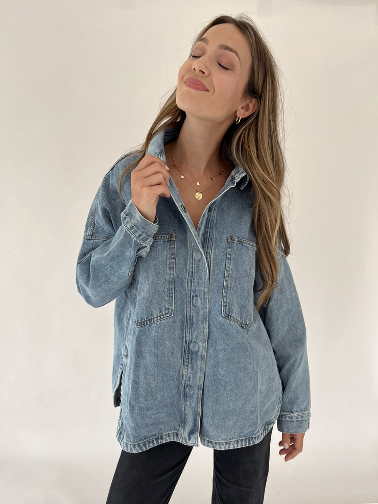 Be Snappy Denim Shacket