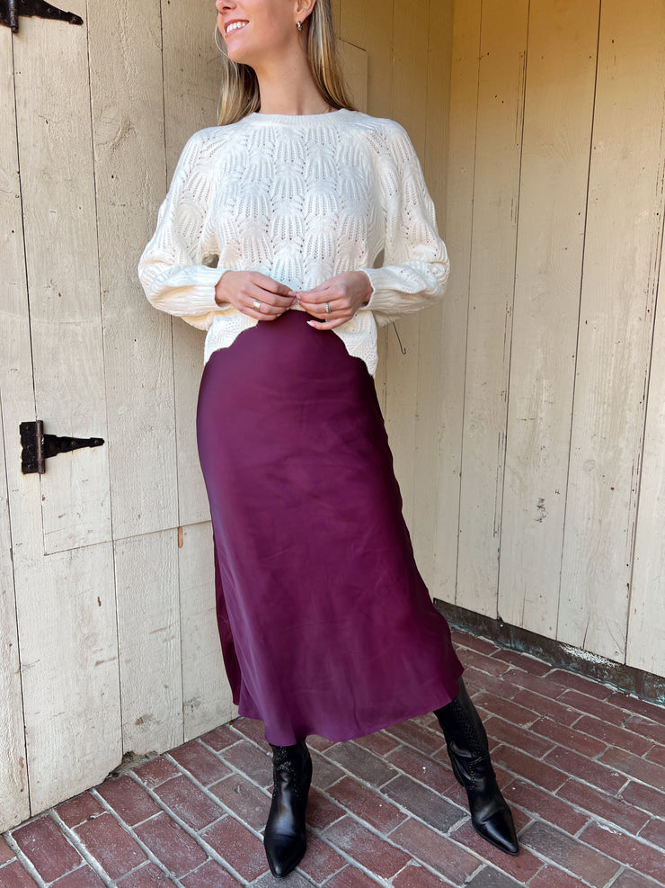 Europa Luxe Sheen Midi Skirt