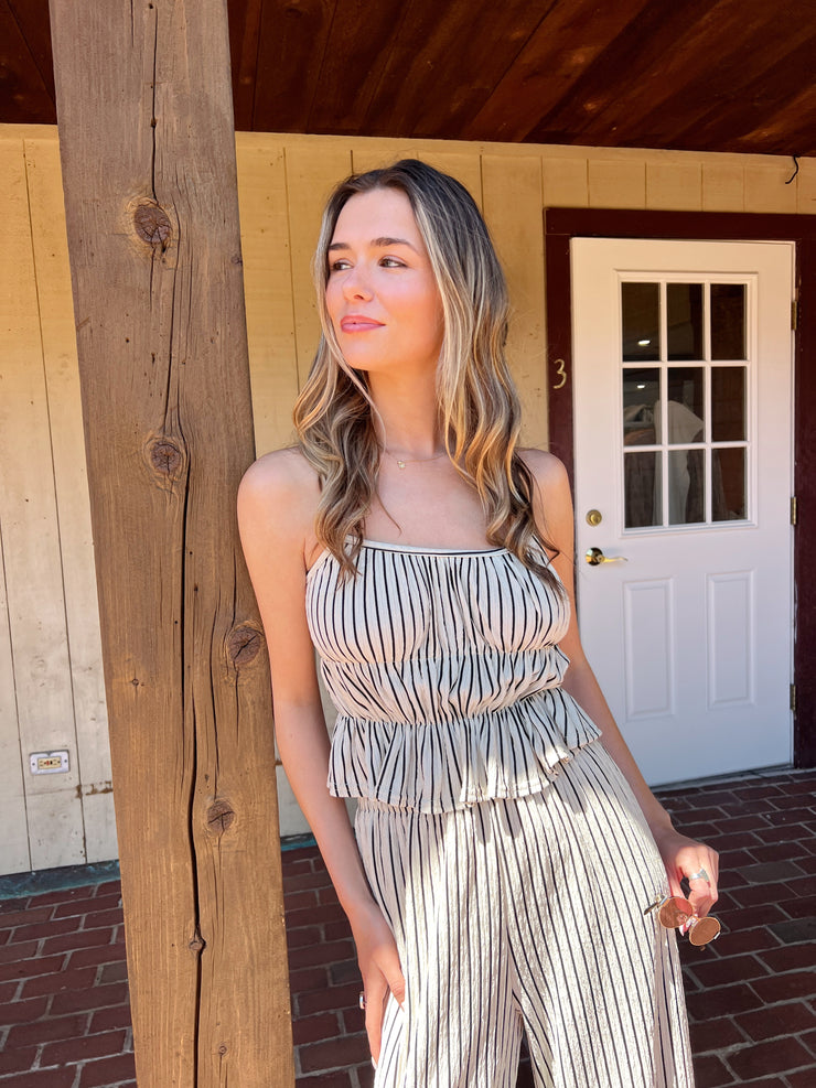 Carly Striped Crop Top