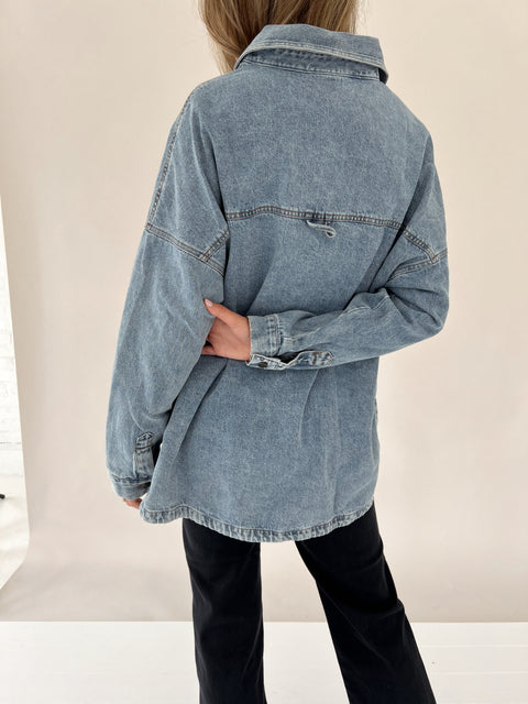 Be Snappy Denim Shacket