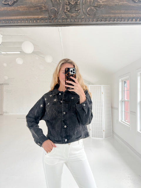 Star Studded Night Denim Jacket