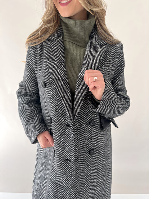 Holiday in The City Herringbone Coat