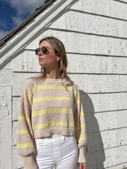 Rowan Striped Sweater Top - Natural/Lime