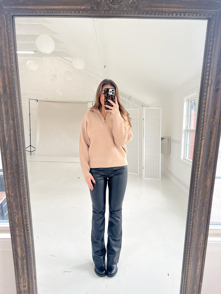 Pheba Zip Up Sweater Tan