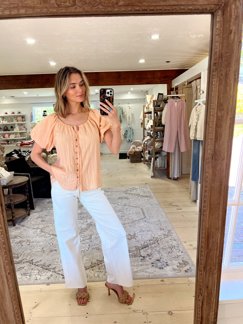 Beautiful Day Top - Peach