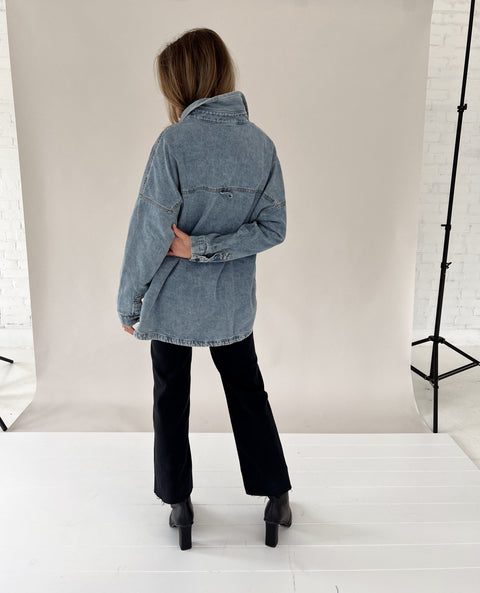 Be Snappy Denim Shacket