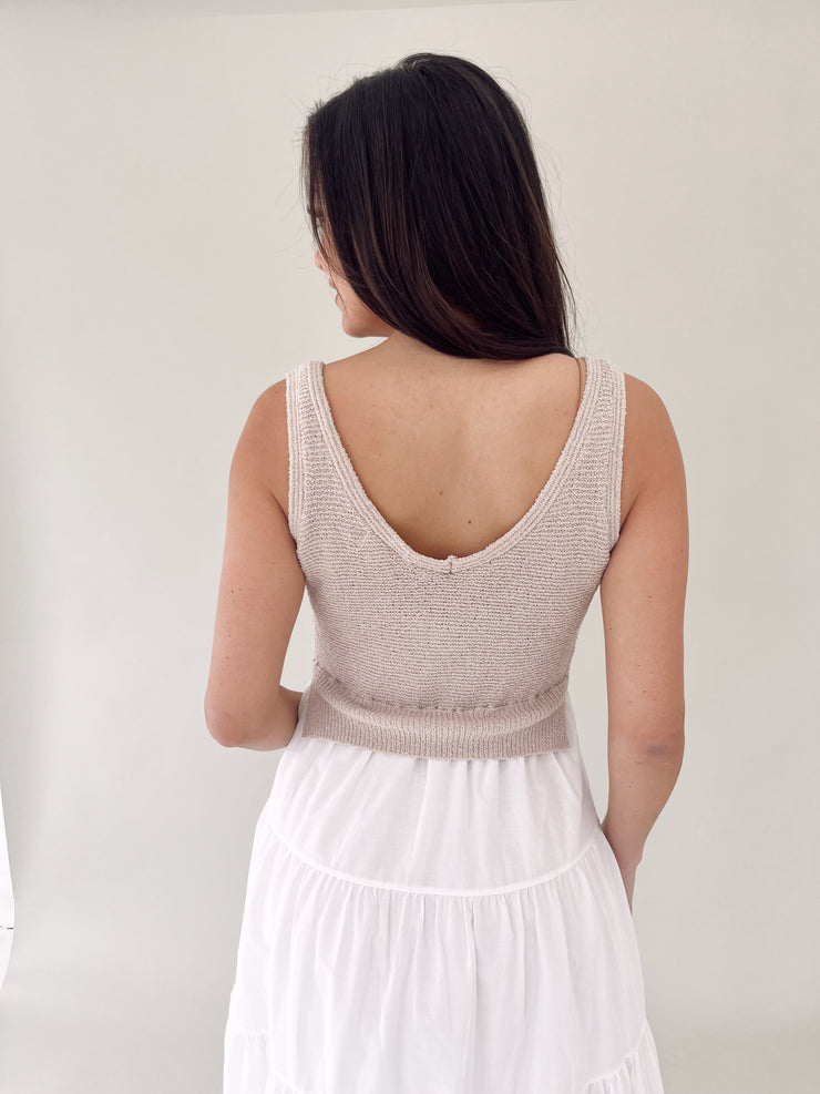 Crochet Cabana Maxi Dress - White/Natural