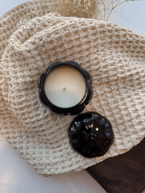 Glass Pumpkin Spice Up Your Life Candle Black
