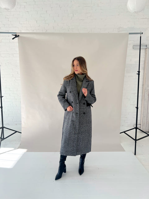 Holiday in The City Herringbone Coat