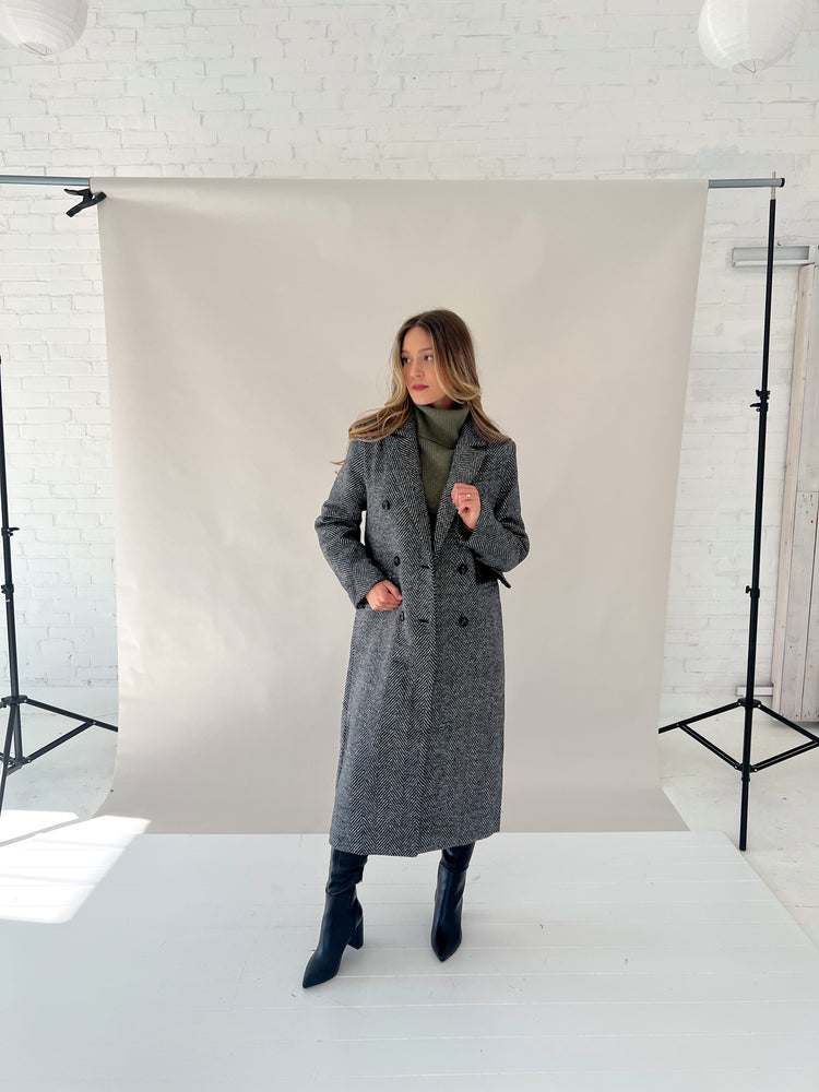 Holiday in The City Herringbone Coat – ShopTheCue
