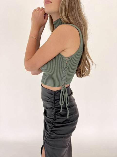 Meet Me In The Midi Leather Skirt