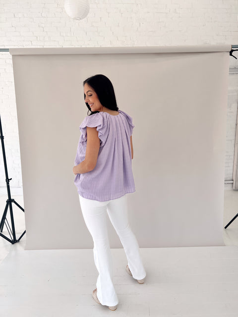 Brighten Up Blouse - LAVENDAR