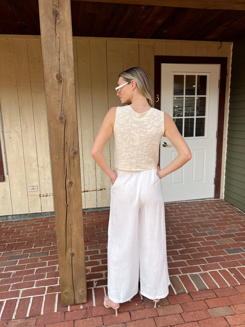 Long Live Gauze Pant - White