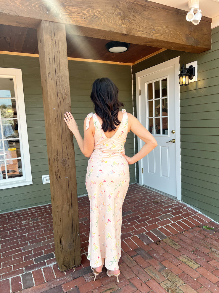 Sipping Cocktails Bias Cut Midi Dress