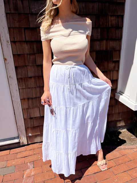 Dreaming of Linen Maxi Skirt - Off White