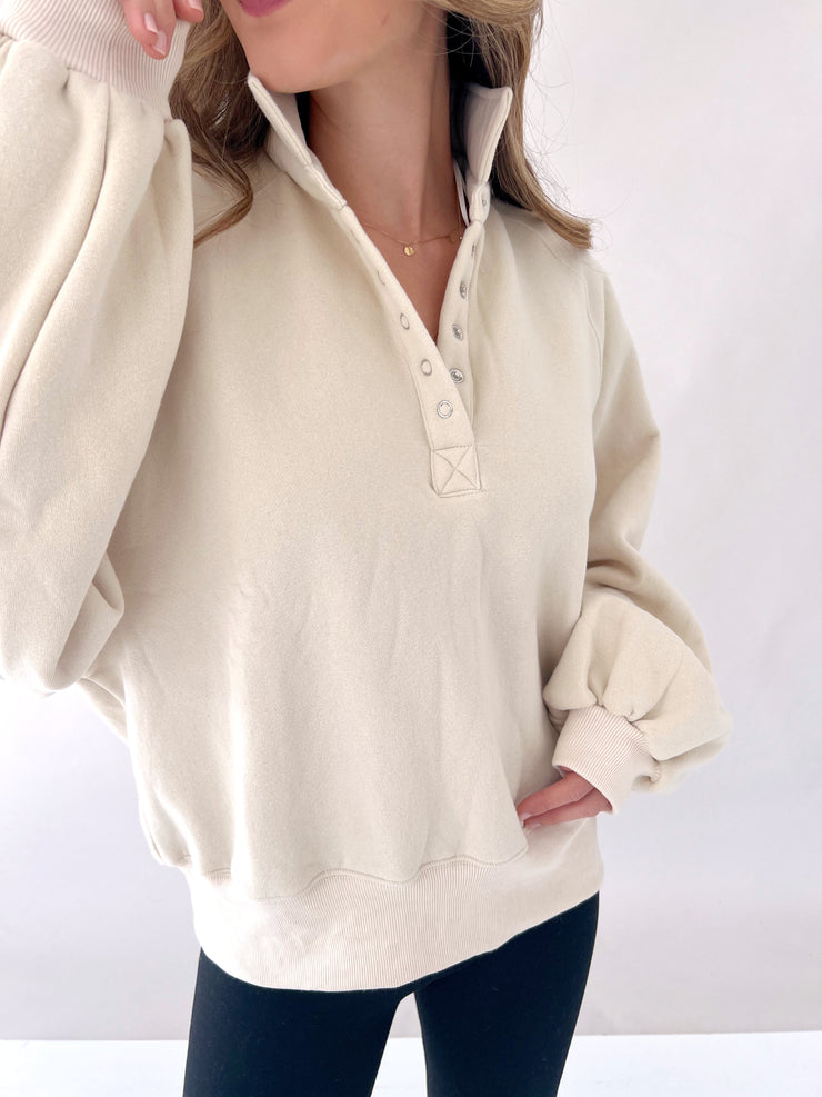 Piper Button Collard Pullover