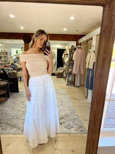Dreaming of Linen Maxi Skirt - Off White