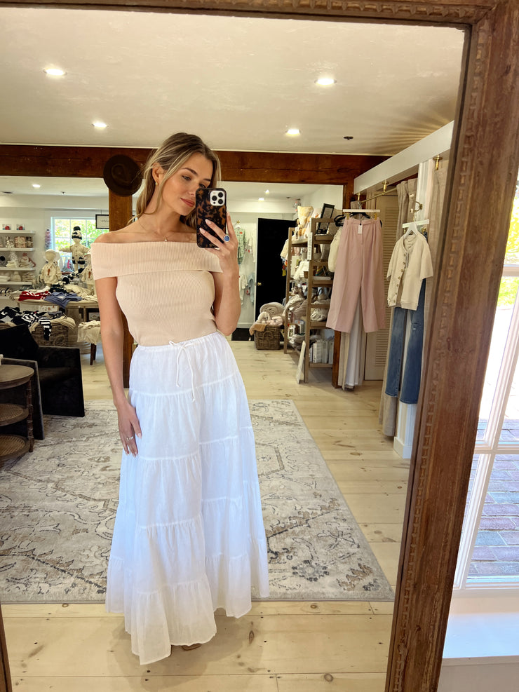 Dreaming of Linen Maxi Skirt - Off White