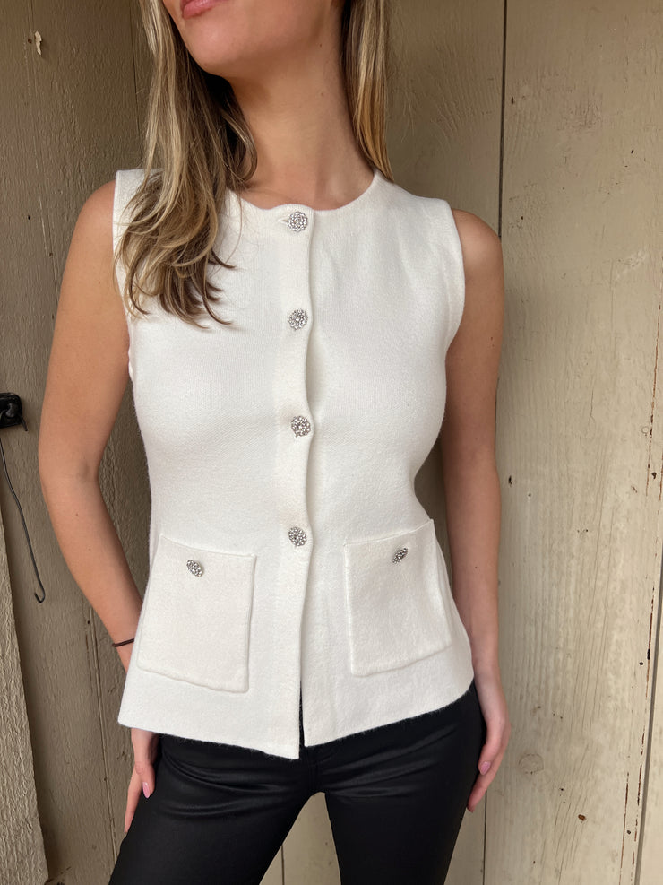 Coco Sweater Vest White