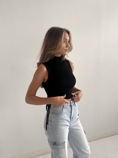 Weekend Vibe Top Black