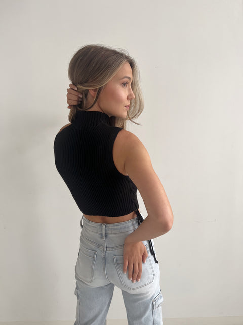 Weekend Vibe Top Black