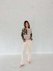 Let Freedom Ring Knit Sweater (Olive + Mauve)
