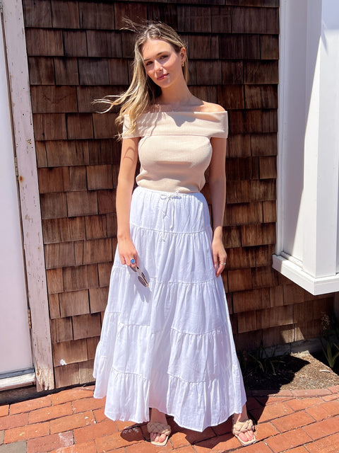 Dreaming of Linen Maxi Skirt - Off White