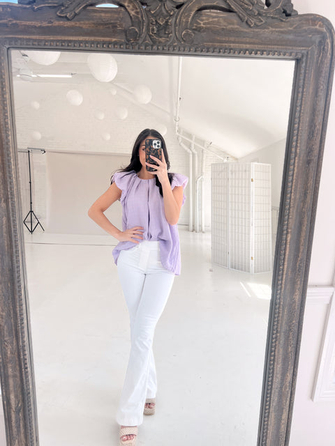 Brighten Up Blouse - LAVENDAR