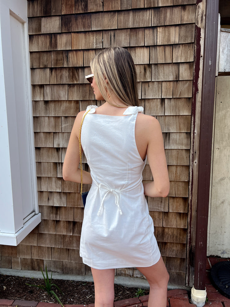 Coast to Coast Knot Mini Dress - White