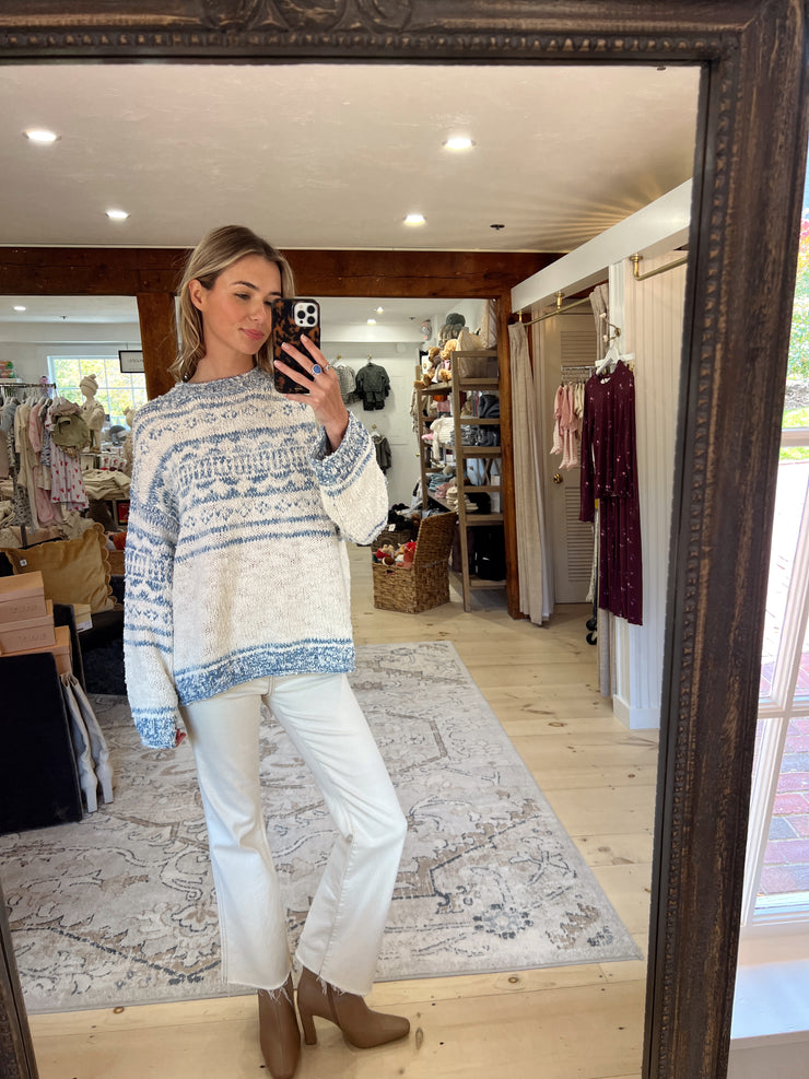 Dani Pattern Sweater in Cloud Combo