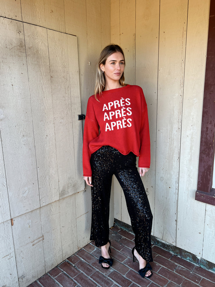 Black Pants Skylar Sequin Cropped Pant