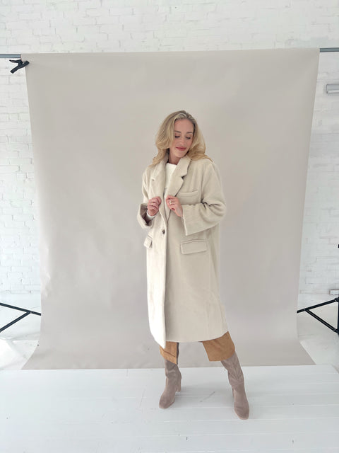 Andrea Single Button Oversized Coat