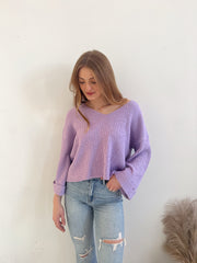 Coastal Cut Sweater Lavender