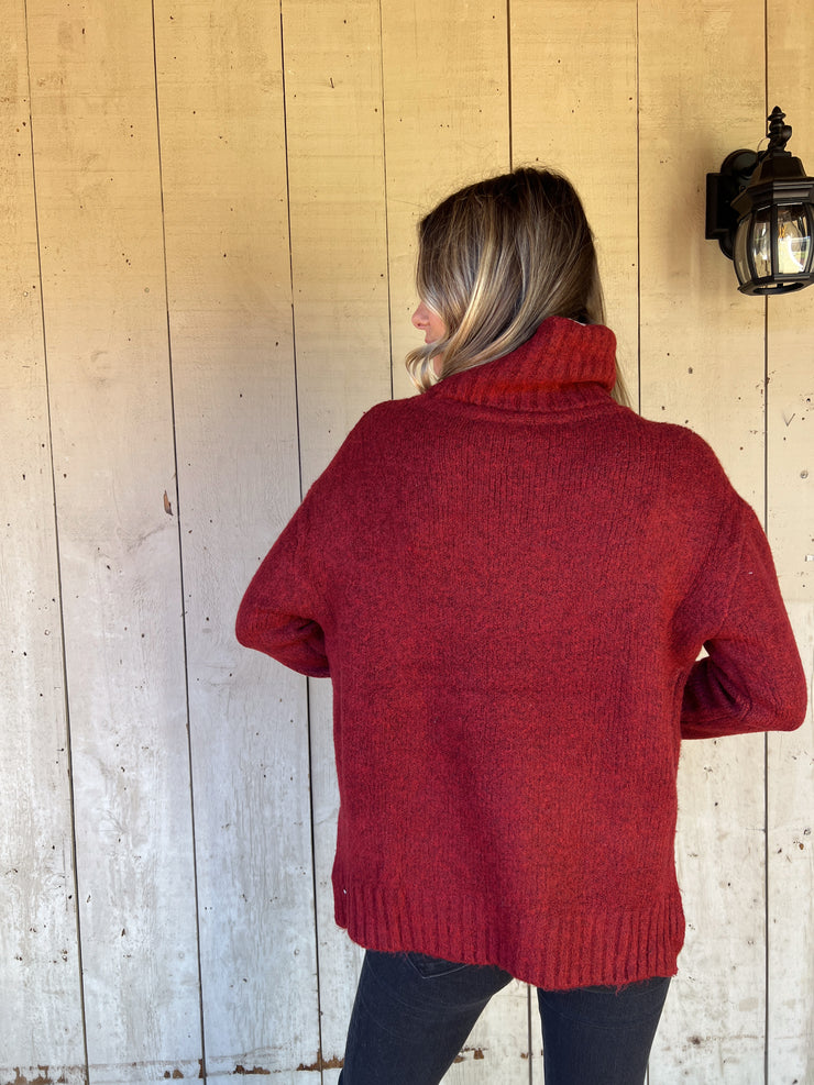 The Abigale Turtleneck Burgundy